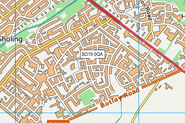 SO19 0QA map - OS VectorMap District (Ordnance Survey)