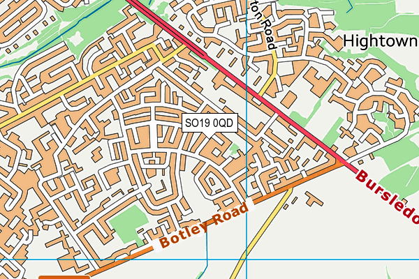 SO19 0QD map - OS VectorMap District (Ordnance Survey)