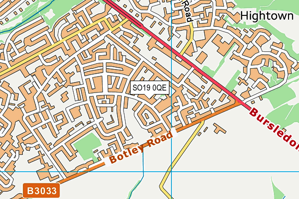 SO19 0QE map - OS VectorMap District (Ordnance Survey)