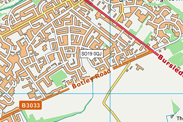 SO19 0QJ map - OS VectorMap District (Ordnance Survey)