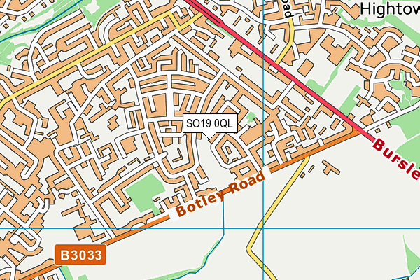 SO19 0QL map - OS VectorMap District (Ordnance Survey)