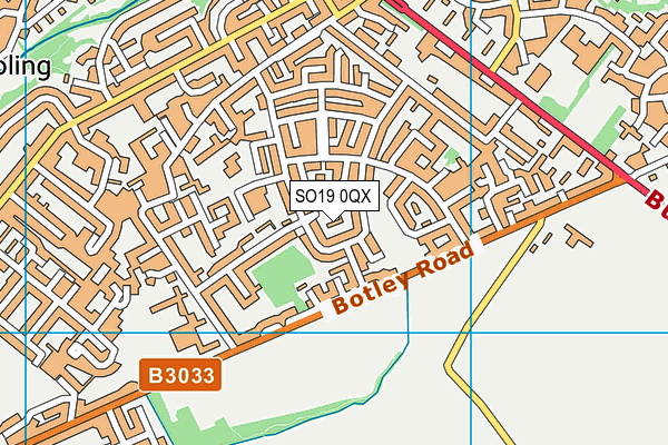 SO19 0QX map - OS VectorMap District (Ordnance Survey)