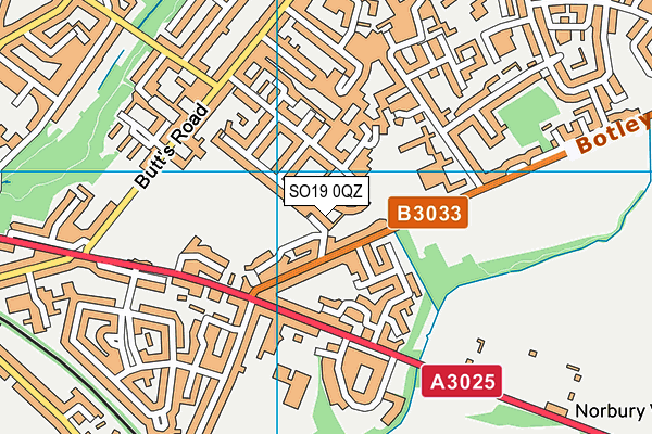 SO19 0QZ map - OS VectorMap District (Ordnance Survey)