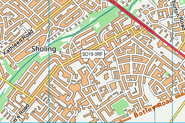 SO19 0RF map - OS VectorMap District (Ordnance Survey)