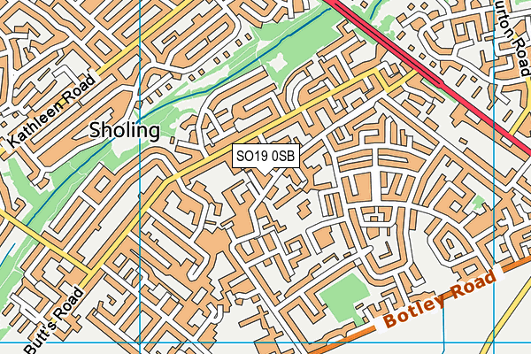 SO19 0SB map - OS VectorMap District (Ordnance Survey)