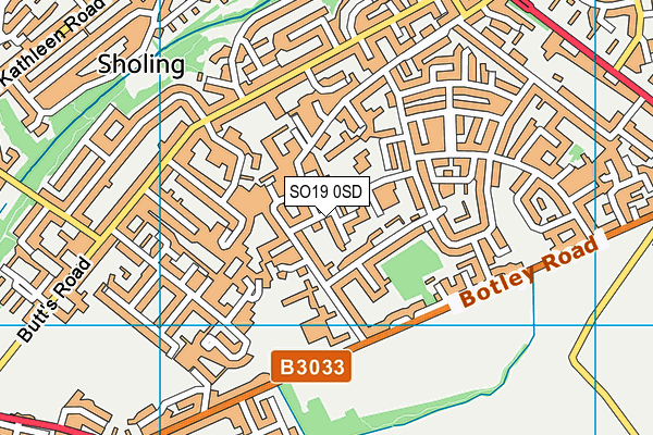 SO19 0SD map - OS VectorMap District (Ordnance Survey)