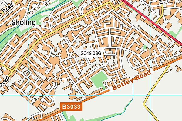 SO19 0SG map - OS VectorMap District (Ordnance Survey)