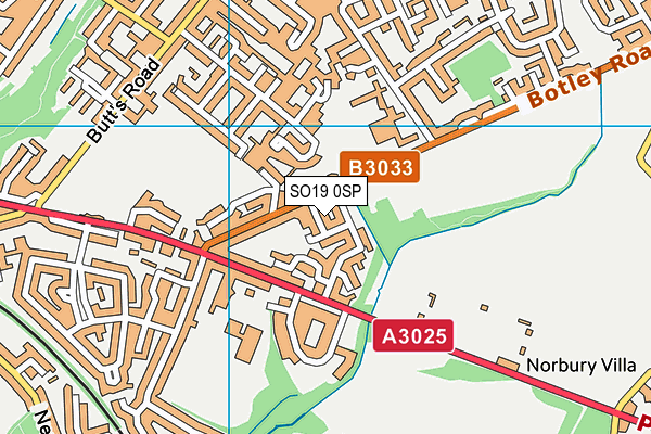 SO19 0SP map - OS VectorMap District (Ordnance Survey)