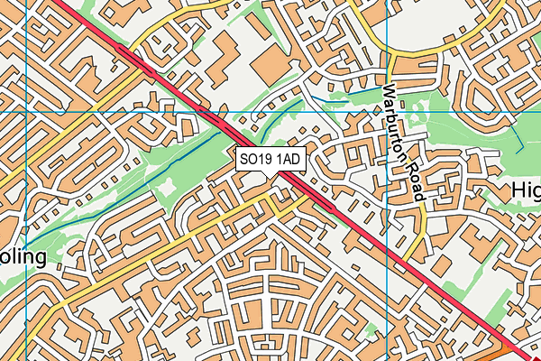 SO19 1AD map - OS VectorMap District (Ordnance Survey)