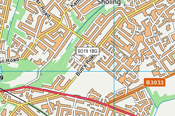 SO19 1BG map - OS VectorMap District (Ordnance Survey)