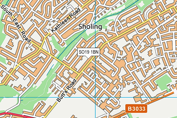 SO19 1BN map - OS VectorMap District (Ordnance Survey)