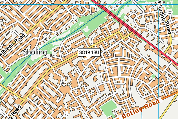 SO19 1BU map - OS VectorMap District (Ordnance Survey)