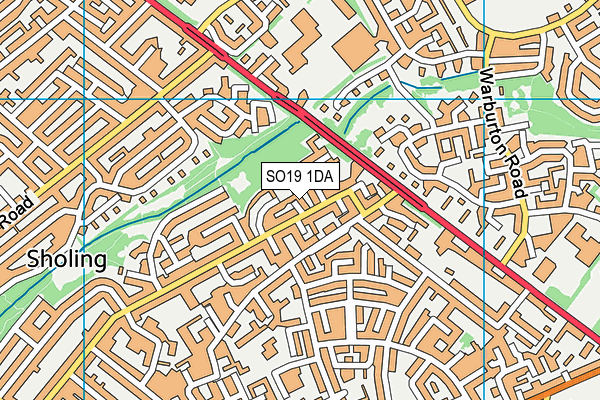 SO19 1DA map - OS VectorMap District (Ordnance Survey)
