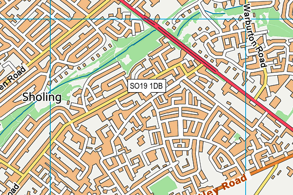 SO19 1DB map - OS VectorMap District (Ordnance Survey)
