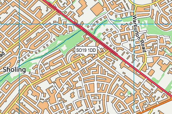 SO19 1DD map - OS VectorMap District (Ordnance Survey)
