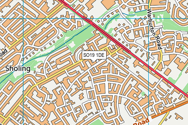 SO19 1DE map - OS VectorMap District (Ordnance Survey)