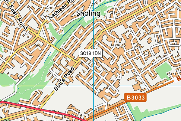SO19 1DN map - OS VectorMap District (Ordnance Survey)