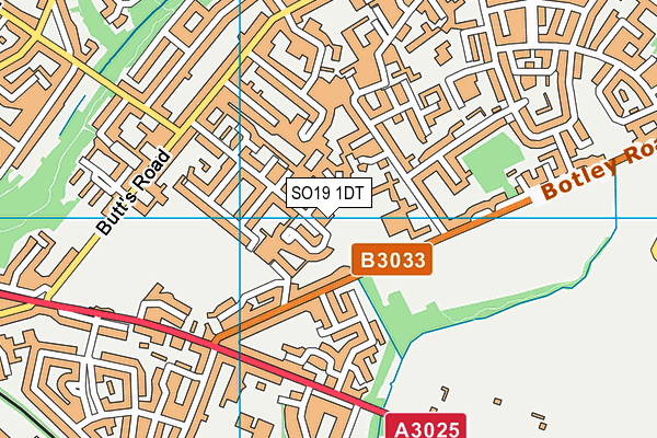 SO19 1DT map - OS VectorMap District (Ordnance Survey)