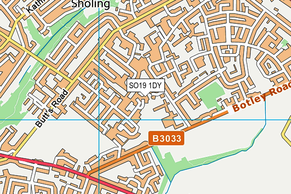 SO19 1DY map - OS VectorMap District (Ordnance Survey)