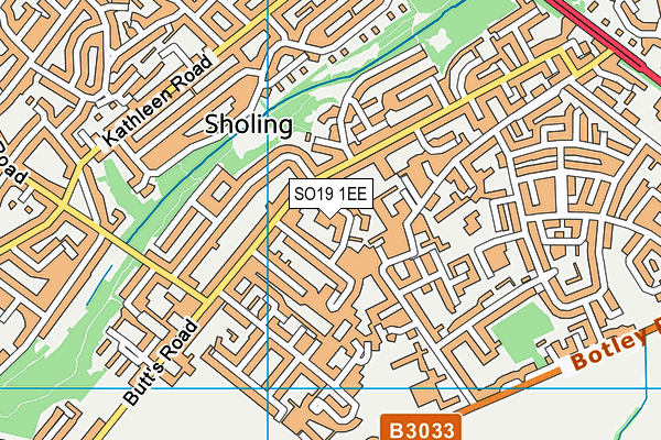 SO19 1EE map - OS VectorMap District (Ordnance Survey)