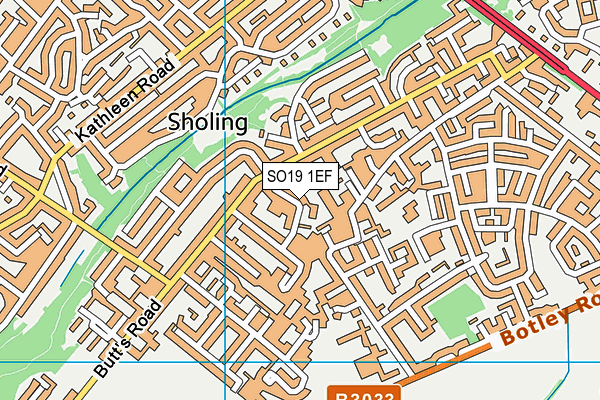SO19 1EF map - OS VectorMap District (Ordnance Survey)