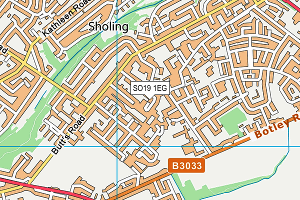 SO19 1EG map - OS VectorMap District (Ordnance Survey)