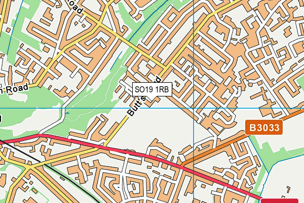 SO19 1RB map - OS VectorMap District (Ordnance Survey)