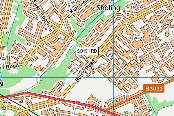 SO19 1RD map - OS VectorMap District (Ordnance Survey)