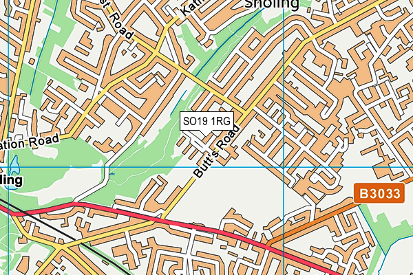 SO19 1RG map - OS VectorMap District (Ordnance Survey)
