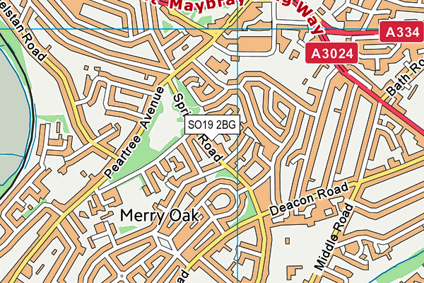 SO19 2BG map - OS VectorMap District (Ordnance Survey)