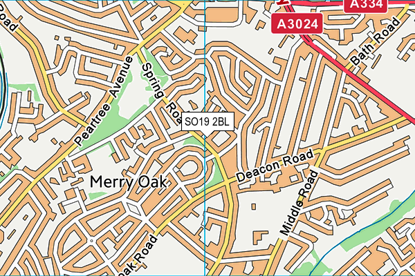 SO19 2BL map - OS VectorMap District (Ordnance Survey)