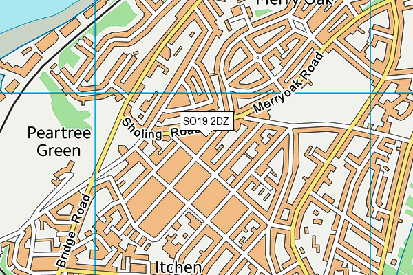 SO19 2DZ map - OS VectorMap District (Ordnance Survey)