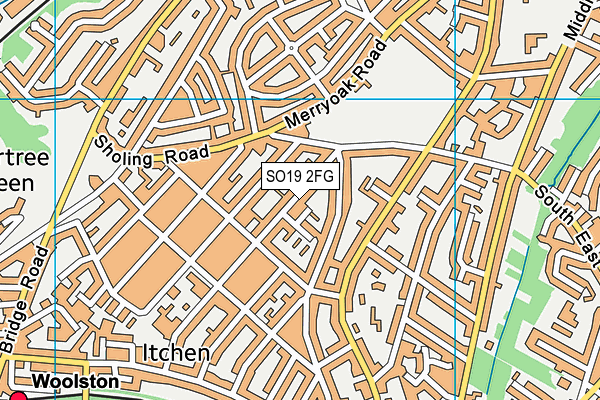 SO19 2FG map - OS VectorMap District (Ordnance Survey)