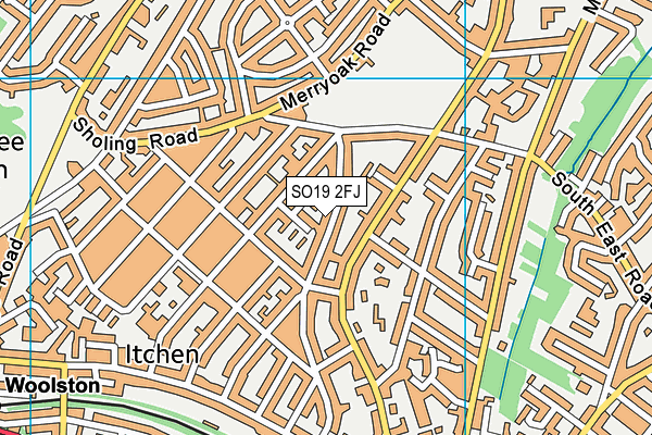 SO19 2FJ map - OS VectorMap District (Ordnance Survey)