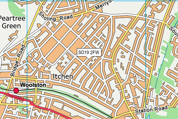 SO19 2FW map - OS VectorMap District (Ordnance Survey)