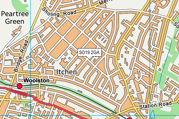 SO19 2GA map - OS VectorMap District (Ordnance Survey)