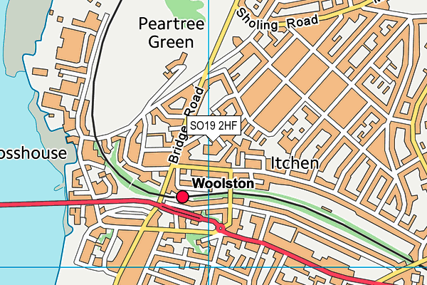 SO19 2HF map - OS VectorMap District (Ordnance Survey)