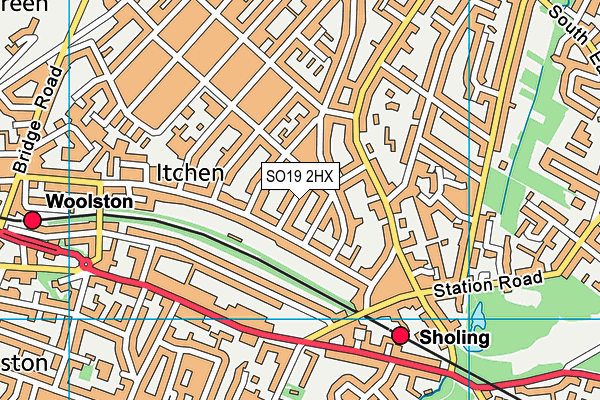 SO19 2HX map - OS VectorMap District (Ordnance Survey)