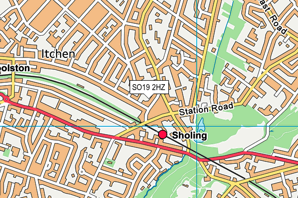 SO19 2HZ map - OS VectorMap District (Ordnance Survey)