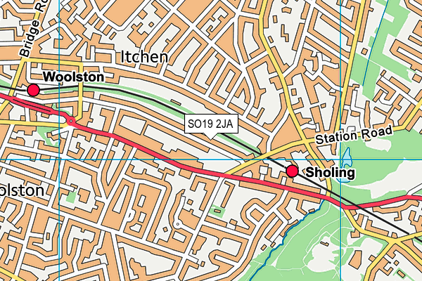 SO19 2JA map - OS VectorMap District (Ordnance Survey)