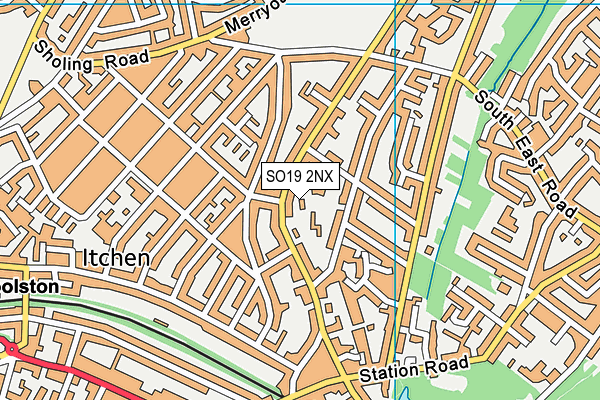 SO19 2NX map - OS VectorMap District (Ordnance Survey)