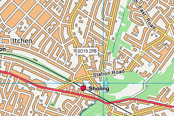 SO19 2PB map - OS VectorMap District (Ordnance Survey)