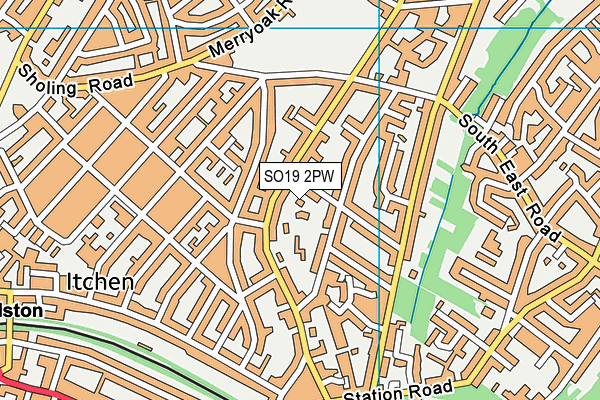 SO19 2PW map - OS VectorMap District (Ordnance Survey)