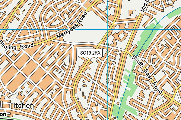 SO19 2RX map - OS VectorMap District (Ordnance Survey)