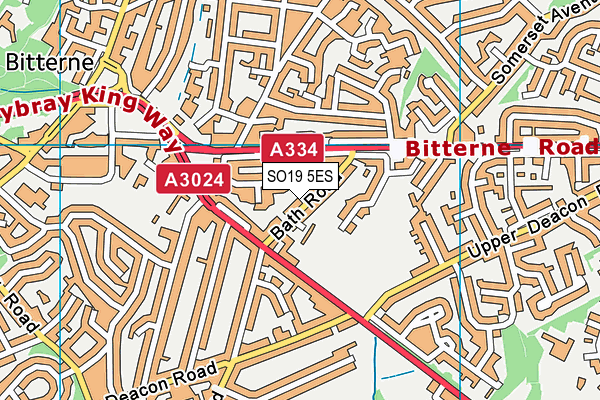 SO19 5ES map - OS VectorMap District (Ordnance Survey)