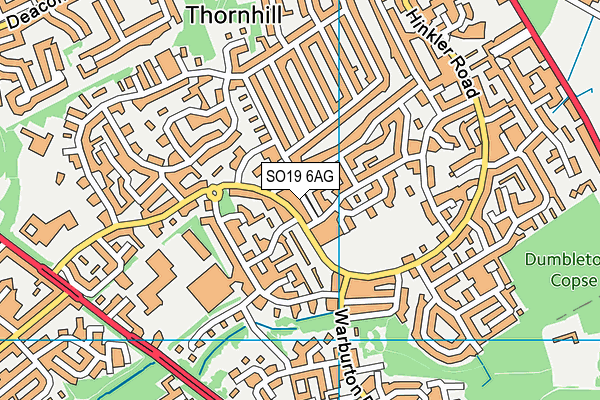 SO19 6AG map - OS VectorMap District (Ordnance Survey)