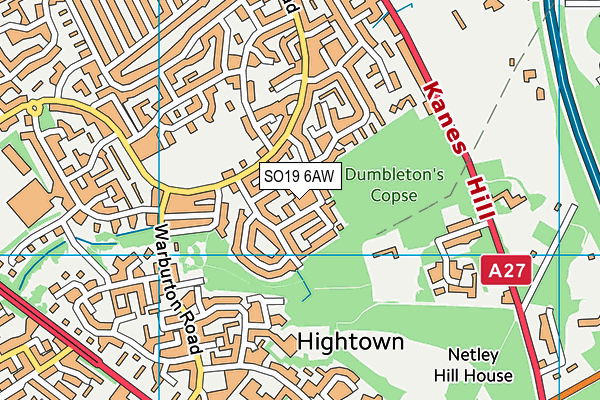 SO19 6AW map - OS VectorMap District (Ordnance Survey)