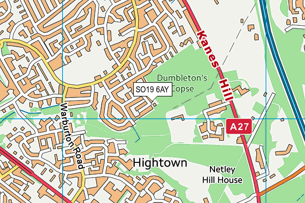 SO19 6AY map - OS VectorMap District (Ordnance Survey)