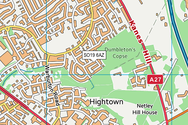 SO19 6AZ map - OS VectorMap District (Ordnance Survey)