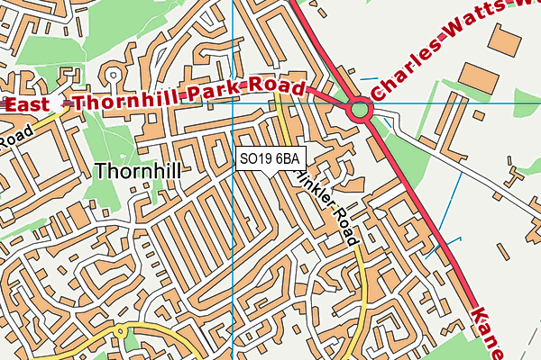 SO19 6BA map - OS VectorMap District (Ordnance Survey)